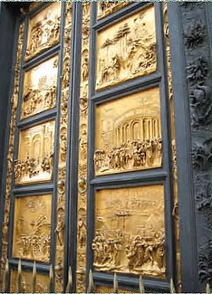 Magnificent reliefs on Florence's Baptistery doors