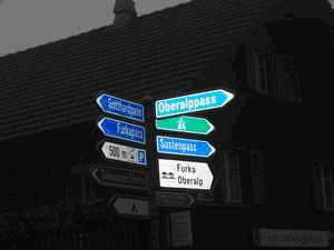Roadsigns in Andermatt