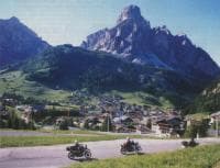 Riding a pass near Arabba, Italy