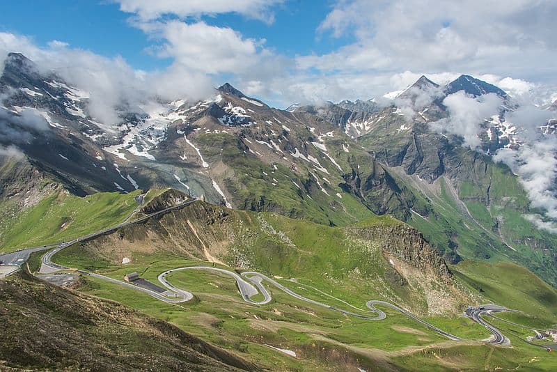 The Grossglockner High Alpine Road as seen from the Edelweissspitze