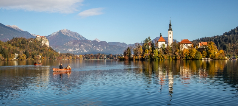 The Julian Alps from Lake Bled